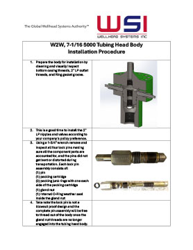 W2W 7.5 Tubing Head Installation Instructions
