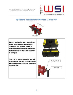 Model 150 BOP Operational Instructions